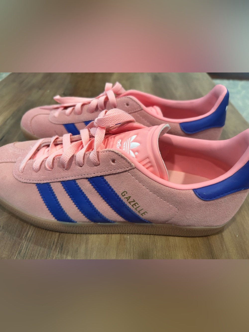 adidas Gazelle 85 Bliss Pink Dark Blue Suede Sneakers Men’s 8.5 ID0846